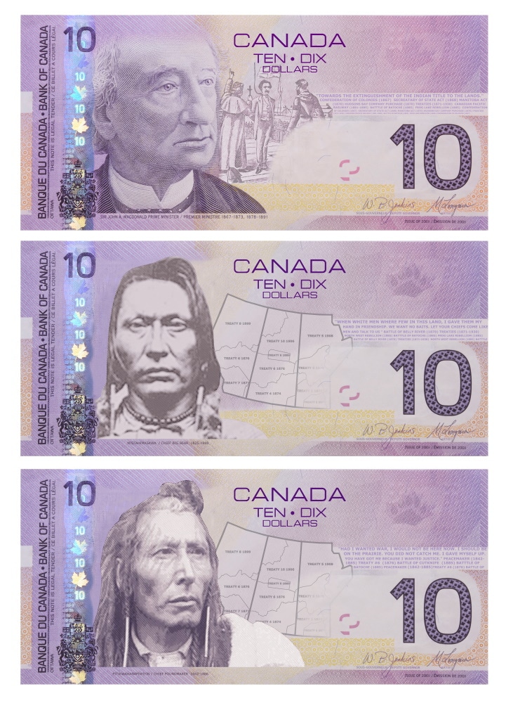 $10.00 Bill: McDonald, Big Bear, Poundmaker